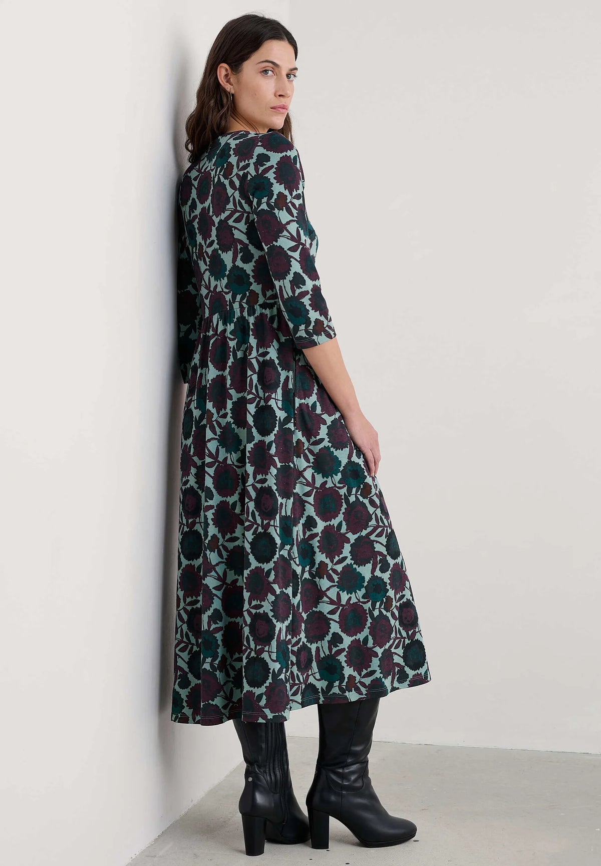Seasalt Cornwall Emily Dress in Figurative Floral Sardine