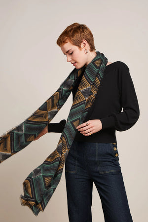 King Louie Scarf Morrison in Urban Green