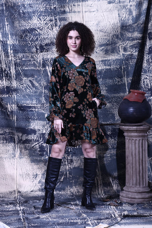 Maude Vivante Rachel Dress in Emerald Velvet