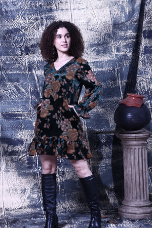 Maude Vivante Rachel Dress in Emerald Velvet