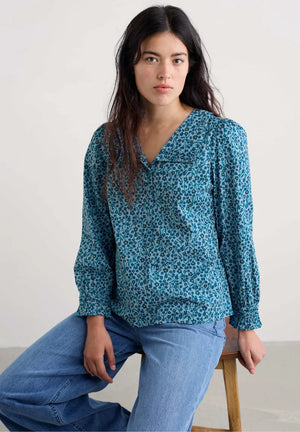 Seasalt Cornwall Ysella Top in Flax Flower Horizon