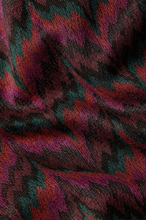 King Louie Juno Skirt Estelle Zigzag in Bordeaux Red