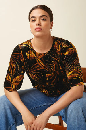 King Louie Lizzy Top Shimmy in Black