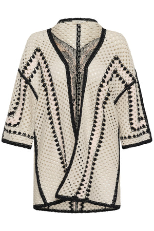 Cream Clothing Free Crochet Kimono in Perfect Pale