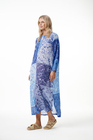 oneseason Llew Maxi Dress in Blue Mosaic