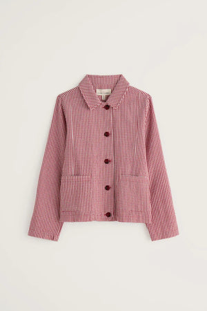 Seasalt Cornwall Camon Downs Jacket in Gingham Scarlet