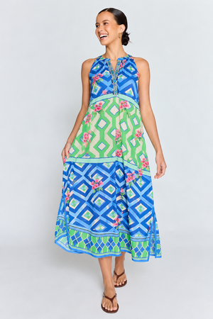 LULALIFE Bella Vista Maxi Dress in Blueberry