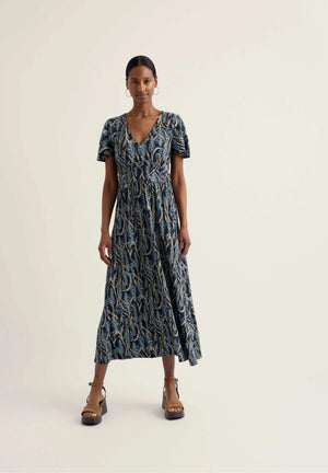 Seasalt Cornwall Chateaux Dress in Red Hot Poker Maritime