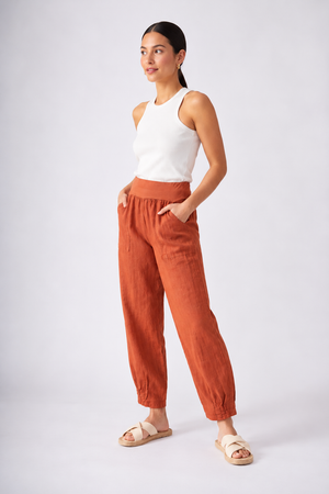 Bottega Moda Long Pant in Rust