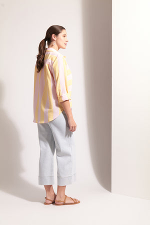 Foil Jean Queen Crop in Bleach Wash