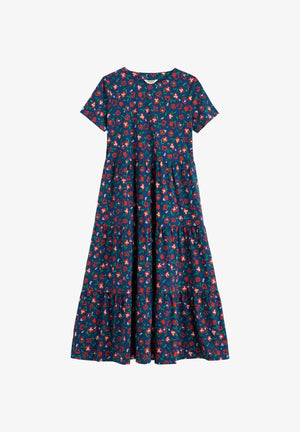 Seasalt Cornwall S/S Line Strokes Dress in Arty Pansy Cayenne
