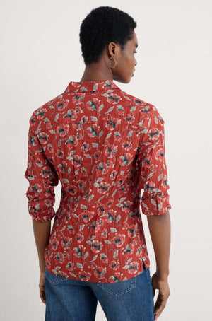 Seasalt Cornwall Larissa Shirt in Artist Camellia Red Sail