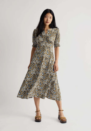Seasalt Cornwall Fenil Dress in Woodland Floral Seagrass