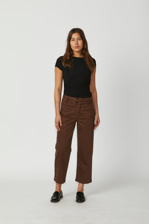 New London Jeans Christow Loose Leg Crop in Chocolate