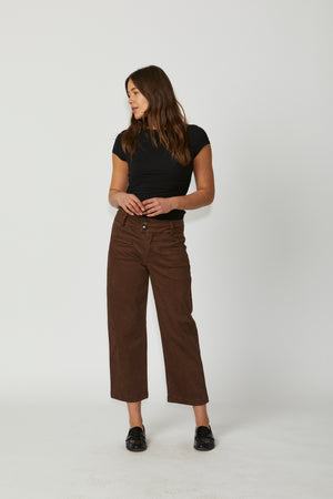 New London Jeans Christow Loose Leg Crop in Chocolate