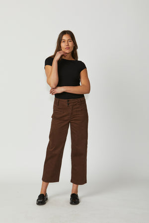 New London Jeans Christow Loose Leg Crop in Chocolate