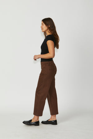 New London Jeans Christow Loose Leg Crop in Chocolate