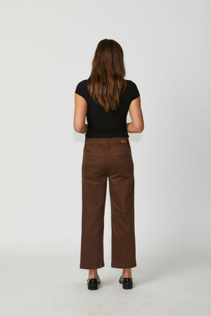 New London Jeans Christow Loose Leg Crop in Chocolate