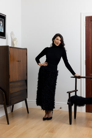 Foil Cygnet-ure Skirt in Black