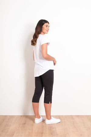 Foil Split ENZ Trapeze Pant in Black