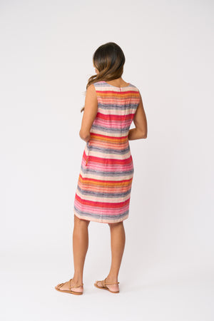 Foil Sun-Sational Dress in Sunset Stripe