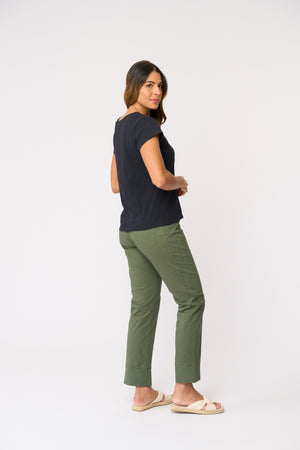 Foil Gemini Trapeze Pant in Succulent