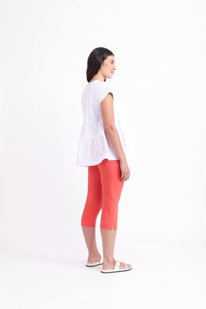 Foil Split ENZ Trapez Pant in Papaya