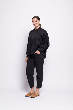 Foil Just Yoking Pant in Black