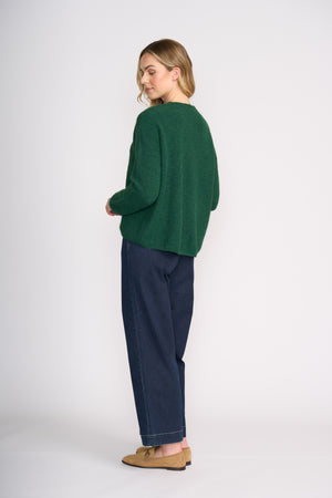 Foil Sweater Half Sweater in Deep Forest