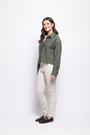 Foil Cutting Edge Jacket in Sage