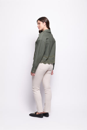 Foil Cutting Edge Jacket in Sage