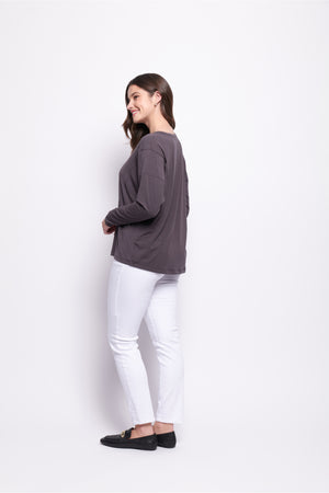 Foil Just Wing It Top in Slate