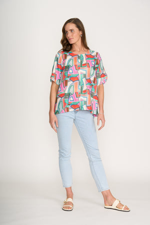 Foil Delightful Top in Colour Fusion