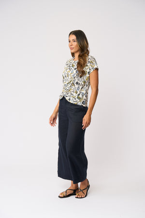 Foil Top Rank Pant in True Navy