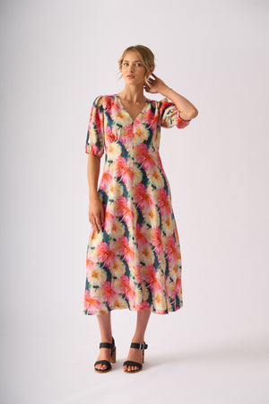Foil Empire-Ly Yours Dress in Flower Burst