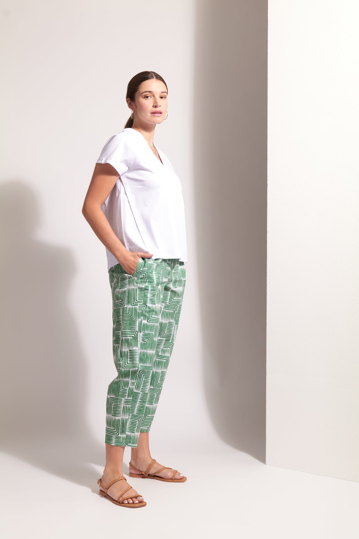 Foil Under Control Top in White