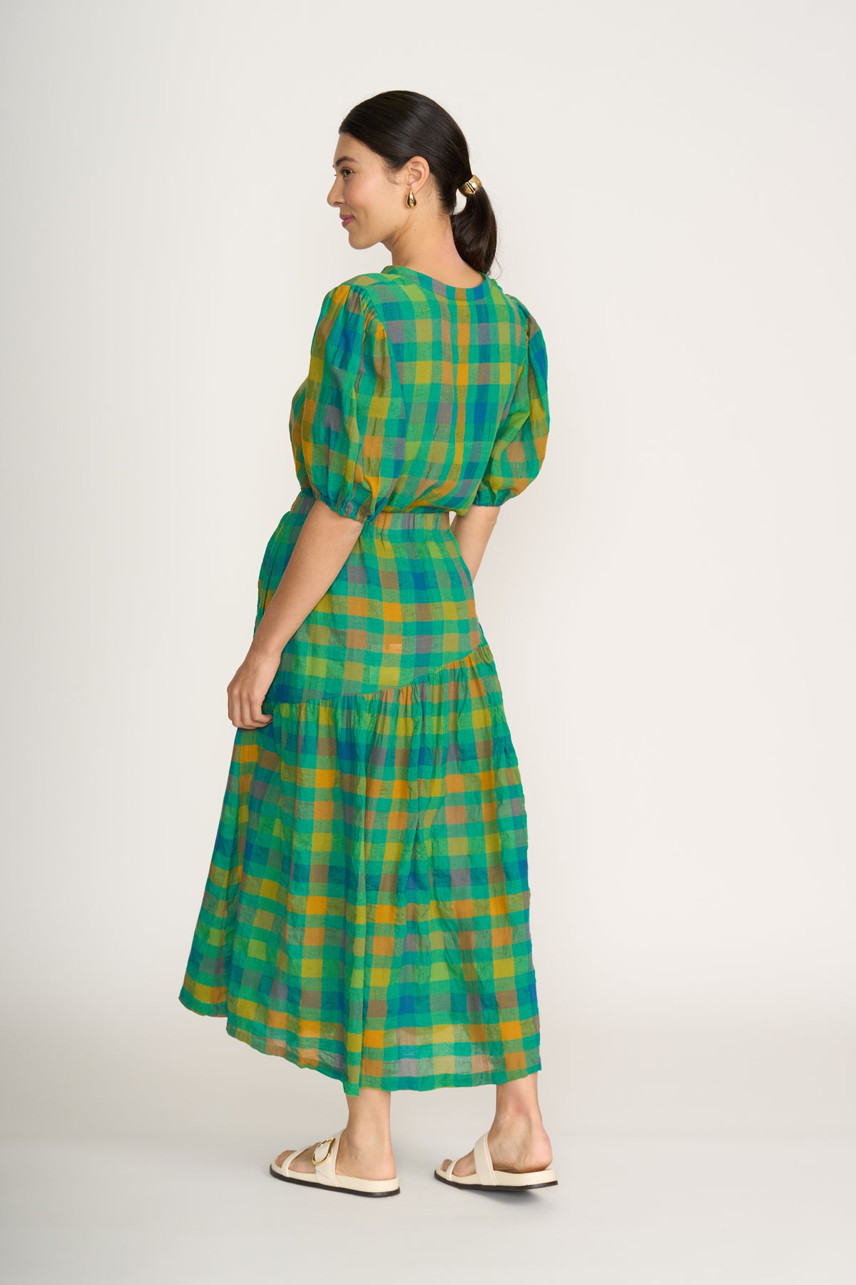 Foil Checkmate Top in Green Check