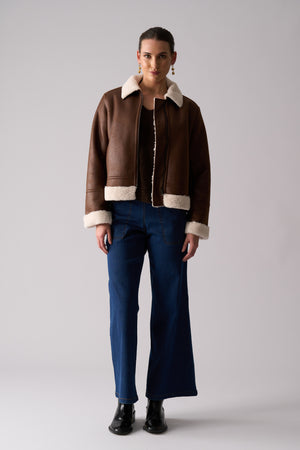 Foil Sweater Half Sweater in Ground Coffee