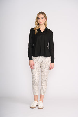 Foil Fuss Free Taper Trapeze Capri Pant in Reptile Print