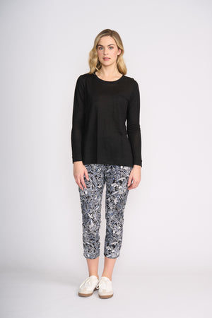 Foil Fuss Free Taper Trapeze Capri Pant in Nu Boheme Print