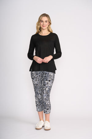 Foil Fuss Free Taper Trapeze Capri Pant in Nu Boheme Print