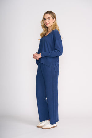 Foil Set Play V Sweater in Indigo