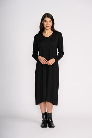 Foil Upper Cut Dress in Black