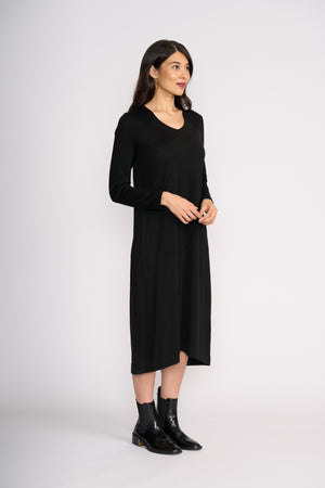 Foil Upper Cut Dress in Black