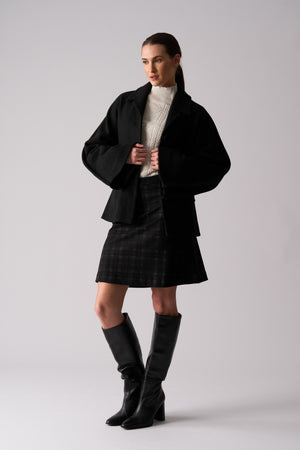 Foil Break Through Coat in Black