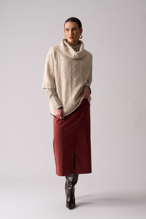 Foil Suave Operator Skirt in Russett