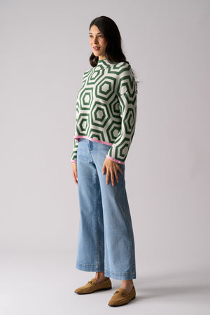 Foil Bee Bold Sweater in Sage Hex