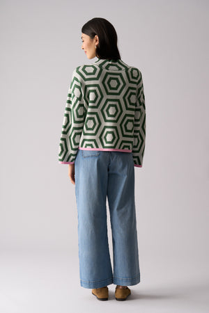 Foil Bee Bold Sweater in Sage Hex