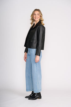 Foil Faux Real Jacket in Black