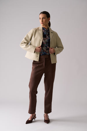 Foil Faux Real Jacket in Stone